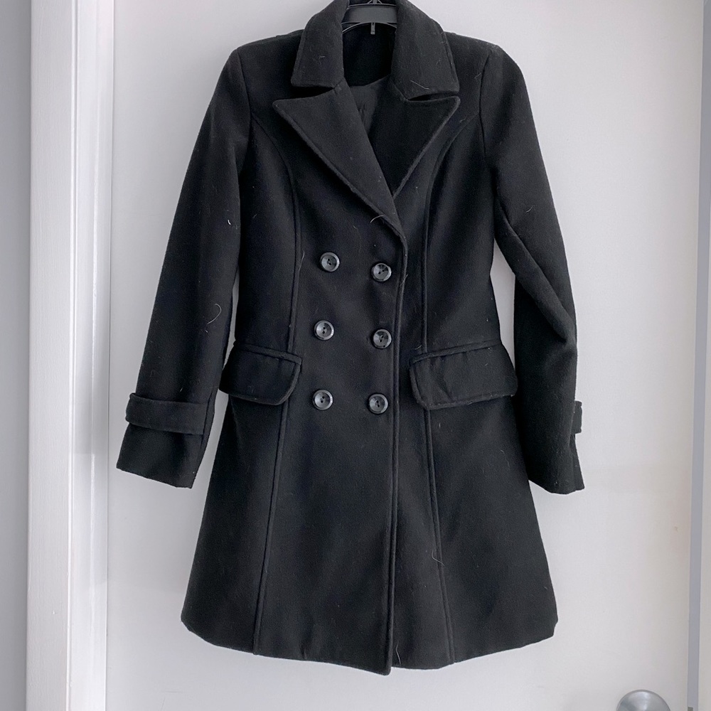 Small. Black. Pea coat. Great condition!